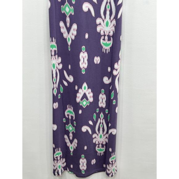 Colleen Lopez Womens Purple Abstract Wide Strap Sleeveless Maxi Dress Size XXS - Picture 6 of 9